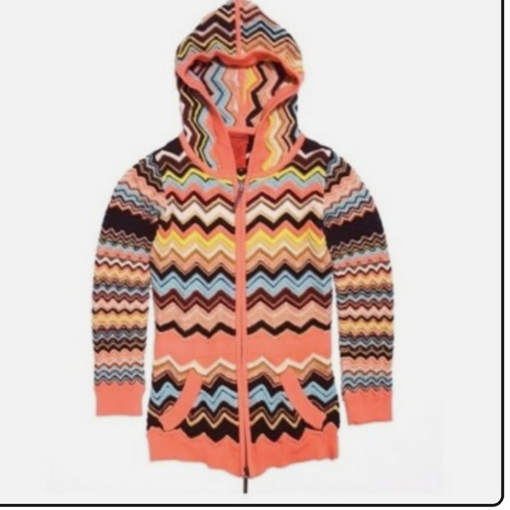 Missoni Multicolor Zigzag Kids Hooded Jacket